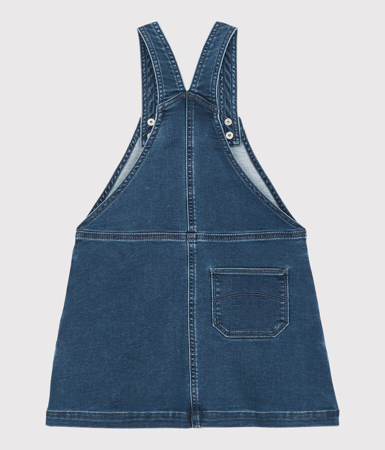 Girls' Organic Denim Dungaree Dress blue