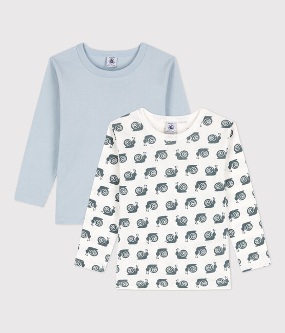 Boys' Snail Patterned Cotton Long-Sleeved T-Shirt - 2-Pack variante 1