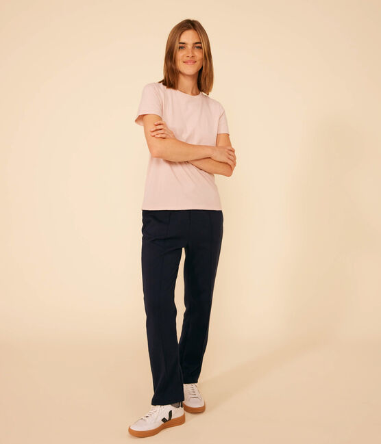 Women's Straight Round-Neck Cotton T-Shirt SALINE pink