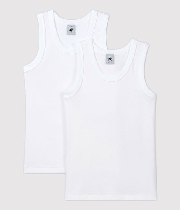 Boys' White Vests - 2-Pack multicolor