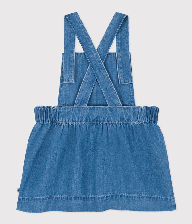 Babies' Sleeveless Light Denim Dress blue