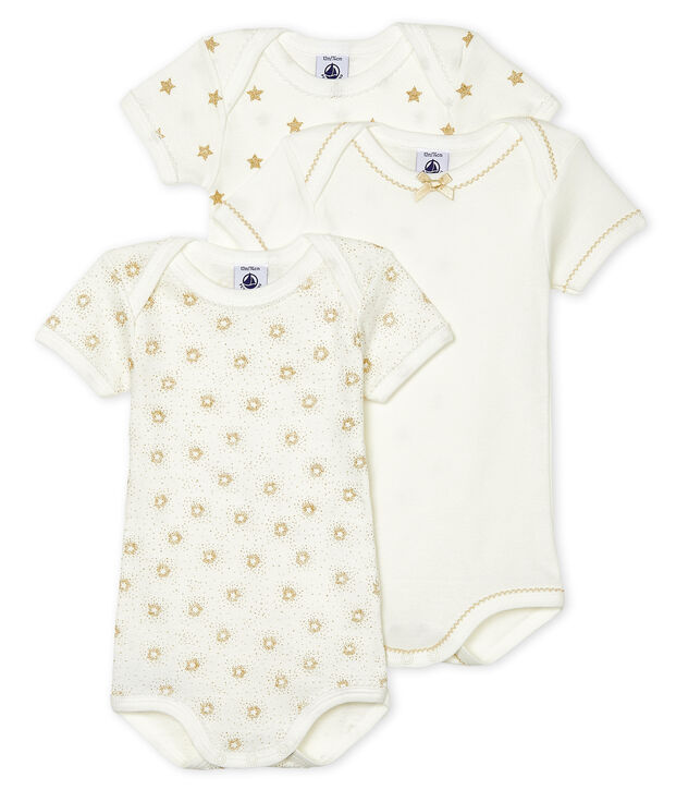 Baby Girls' Short-Sleeved Bodysuit - 3-Piece Set multicolor