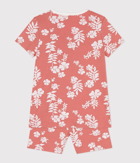 Girls' Hawaiian Cotton Short Pyjamas PAPAYE pink/MULTICO