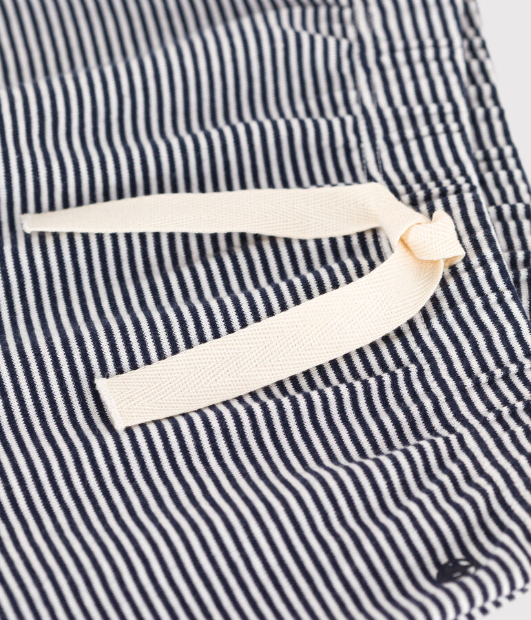 Babies' Organic Cotton Trousers SMOKING blue/MARSHMALLOW white