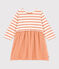 Babies' Long-Sleeved Dual Material Dress SIENNA /AVALANCHE