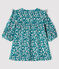Baby Girls' Long-Sleeved Floral Velour Dress MOZAIK /MULTICO ecru