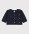 Babies' Quilted Tube Knit Cardigan SMOKING blue