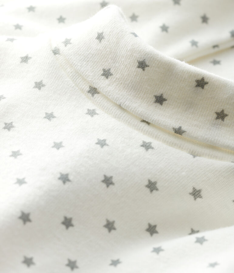 Baby boy's long-sleeved bodysuit MARSHMALLOW white/GRIS grey