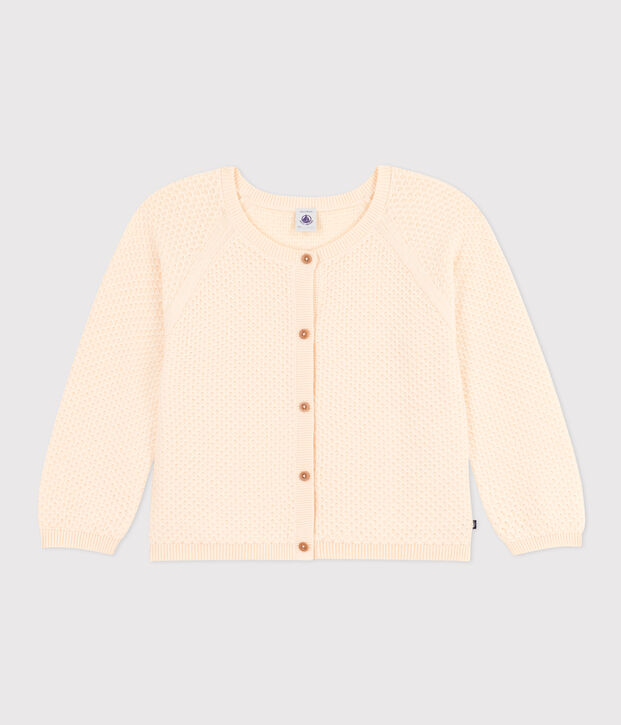 Girls' Cotton Cardigan Ecru