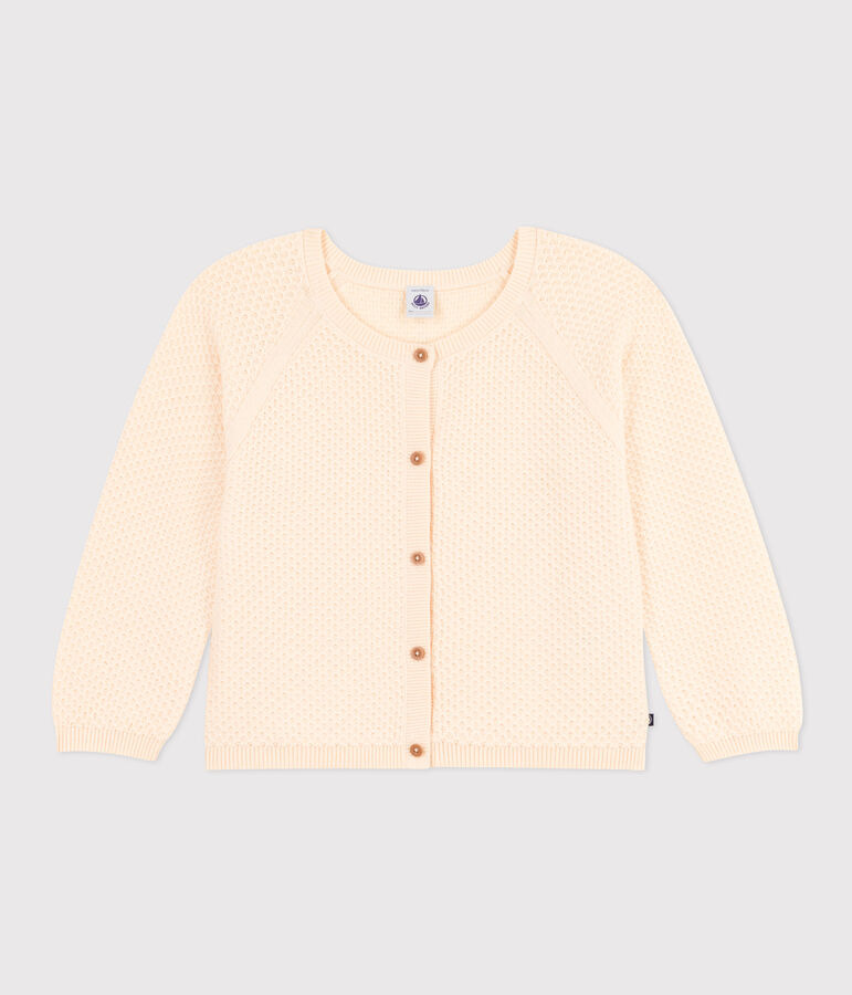 Girls' Cotton Cardigan Ecru