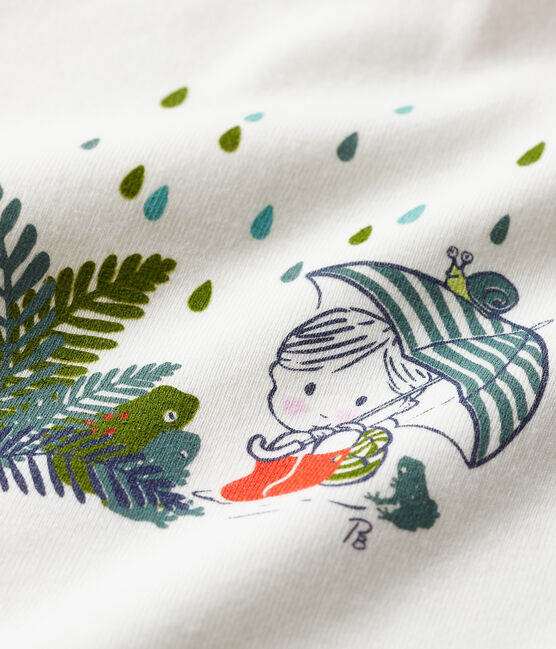Short-sleeved T-shirt for baby boys MARSHMALLOW white