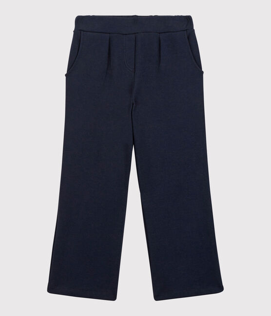 Girls' Cotton Flared Trousers SMOKING blue