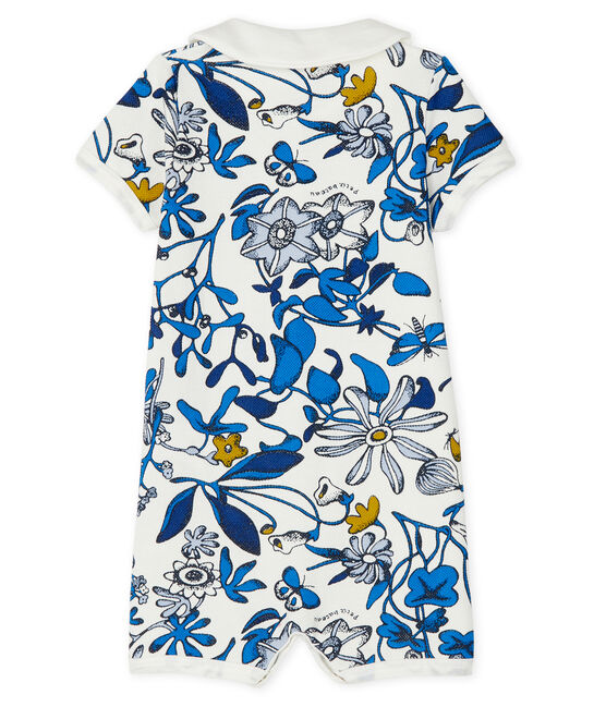 Baby girls' printed shortie MARSHMALLOW white/HADDOCK blue