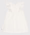 Children's short-sleeved cotton dress MARSHMALLOW white/ARGENT grey