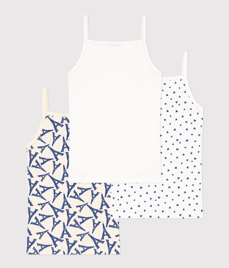 Girls' Paris Cotton Vests - 3-Pack multicolor