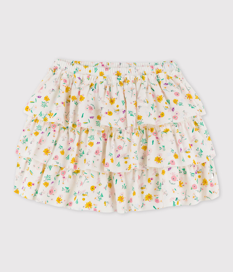 Girl's Cotton Skirt white/multicolor