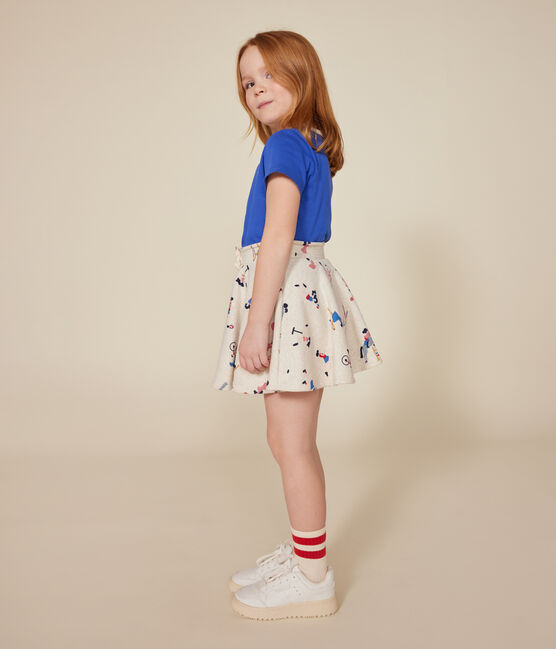 Girls' short-sleeved cotton T-shirt CALVIN blue