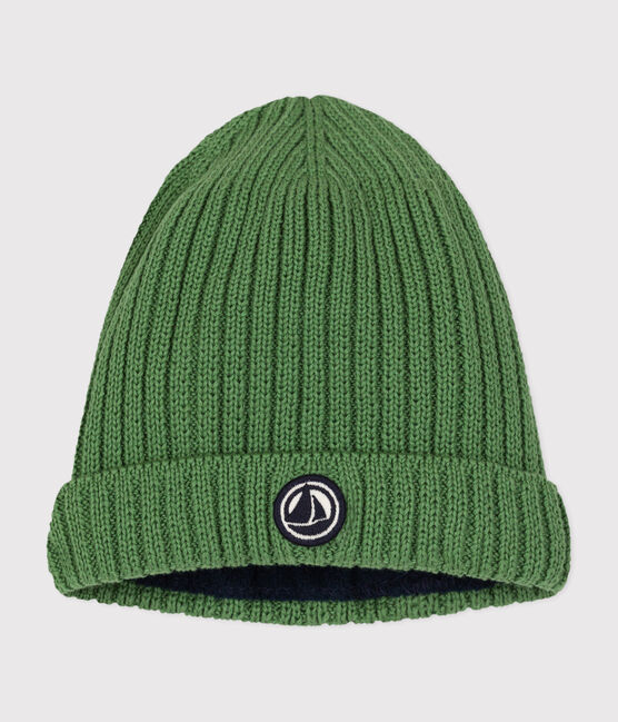 Babies' Knit Hat with Fleece Lining PALMERAIE green