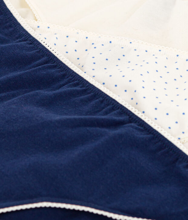 Girls' Spotted Cotton and Elastane Briefs - Pack of 3 multicolor