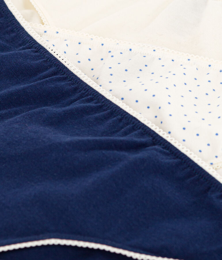 Girls' Spotted Cotton and Elastane Briefs - Pack of 3 multicolor