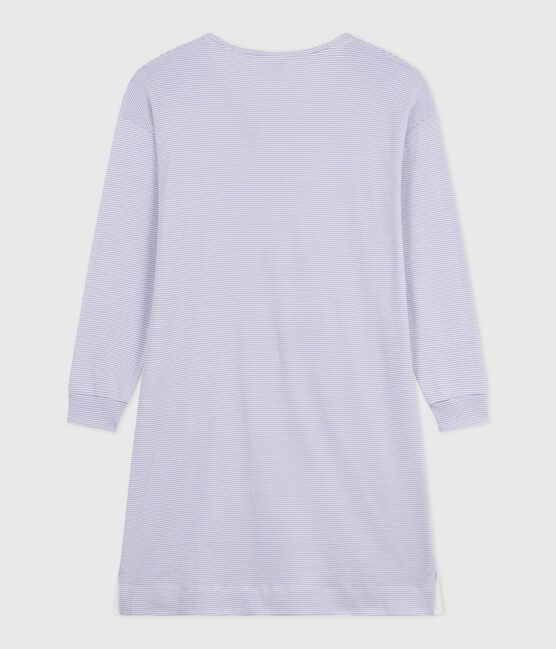 Women's nightdress in stripy cotton SQUAW white/MARSHMALLOW