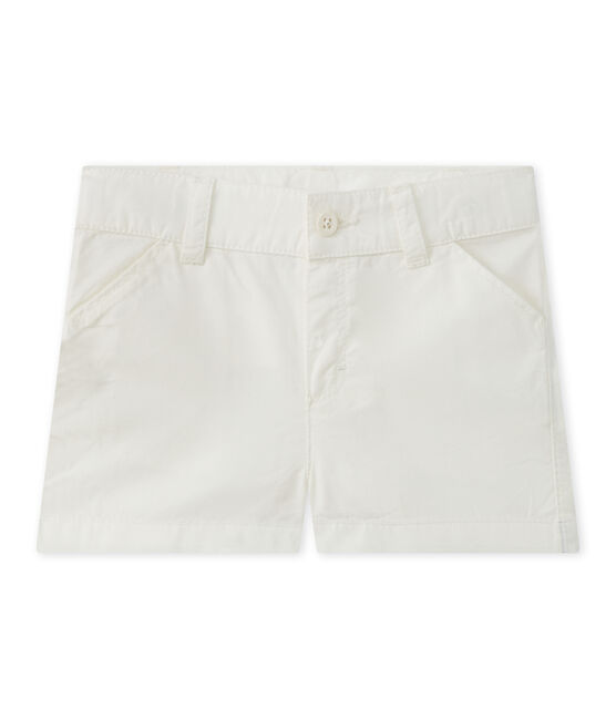 Baby boy's cotton shorts MARSHMALLOW white