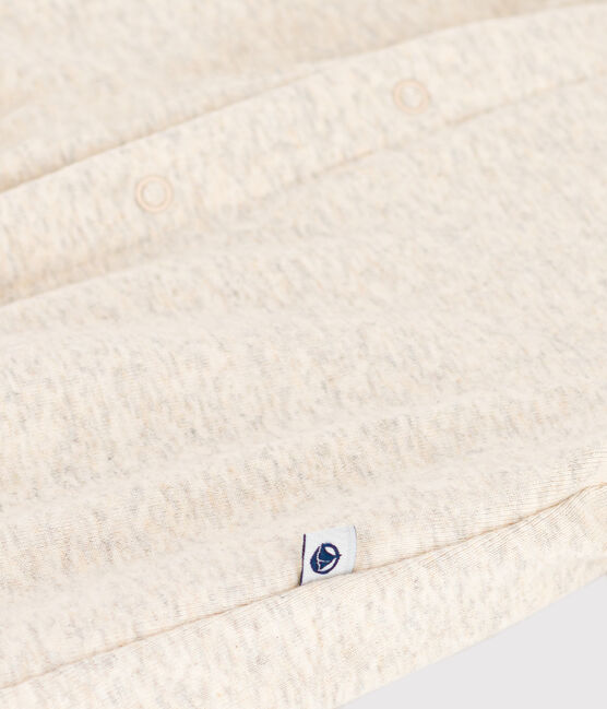 Babies' Quilted Cotton Hooded Jumpsuit MONTELIMAR CHINE beige