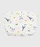 Babies' whale-print cotton bag MARSHMALLOW /ADRIATIC