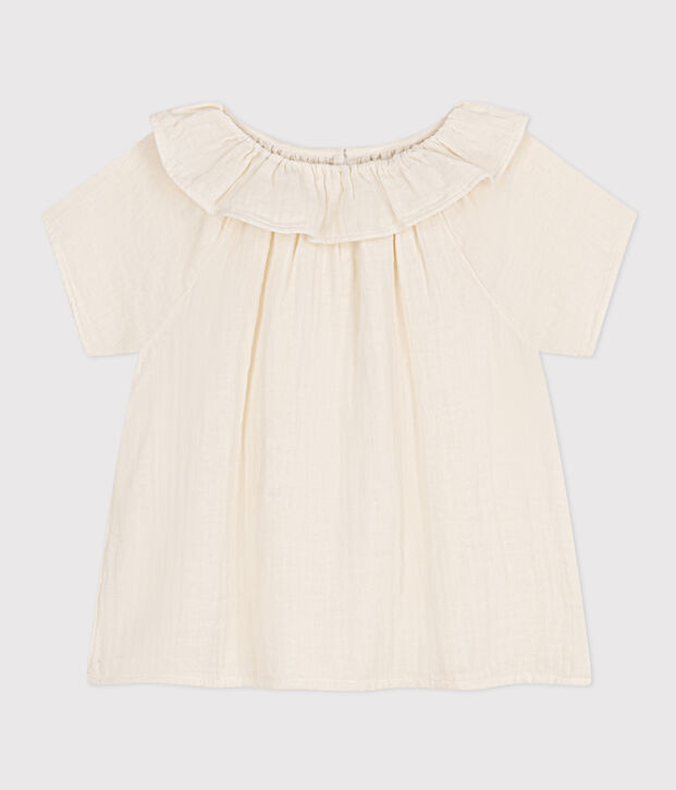 Girls' Cotton Gauze Blouse white