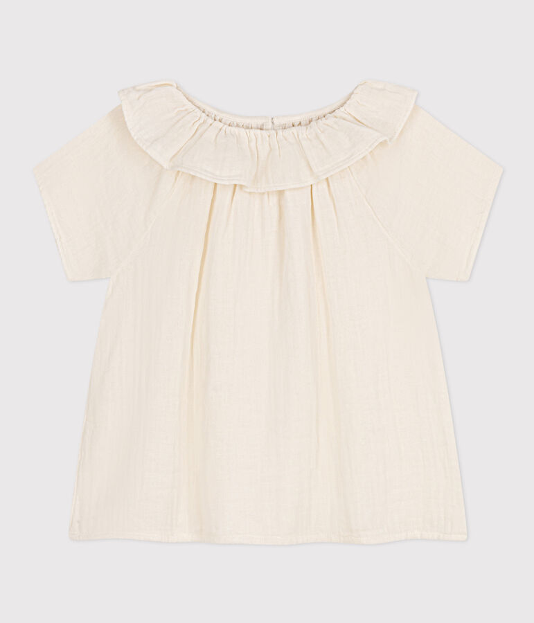 Girls' Cotton Gauze Blouse white