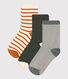 Children's Unisex Pinstriped Socks - 3-Pack