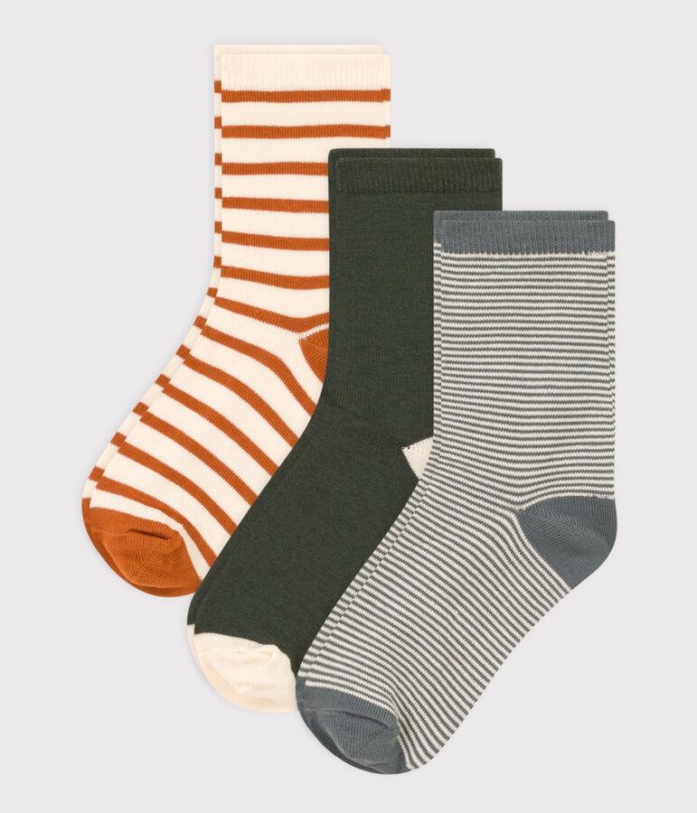 Children's Unisex Pinstriped Socks - 3-Pack multicolor