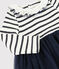 Baby girl's long-sleeved dress MARSHMALLOW white/SMOKING ARGENT BRILLANT
