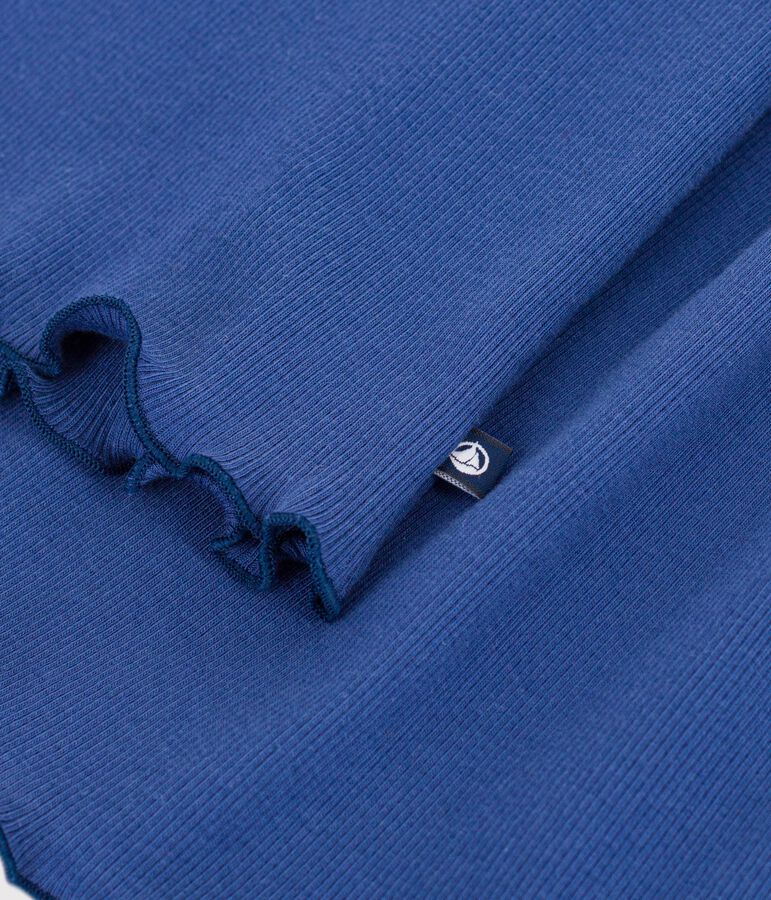 Children's sleeveless plain cotton dress blue