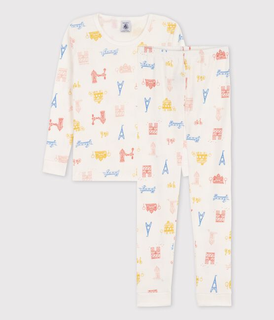 Unisex Snugfit Paris Print Cotton Pyjamas MARSHMALLOW white/MULTICO white