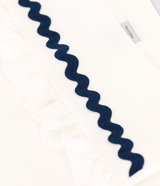 Tee-shirt manches longues en coton enfant fille MARSHMALLOW white