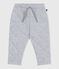 Babies' plain thick cotton trousers FUMEE CHINE grey