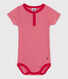 Babies' Short-Sleeved Pinstriped Cotton Bodysuit