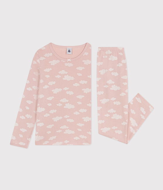 Children's Cloud Print Cotton Pyjamas SALINE /MARSHMALLOW