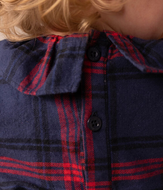 Babies' Long-Sleeved Blouse SMOKING blue/MULTICO white