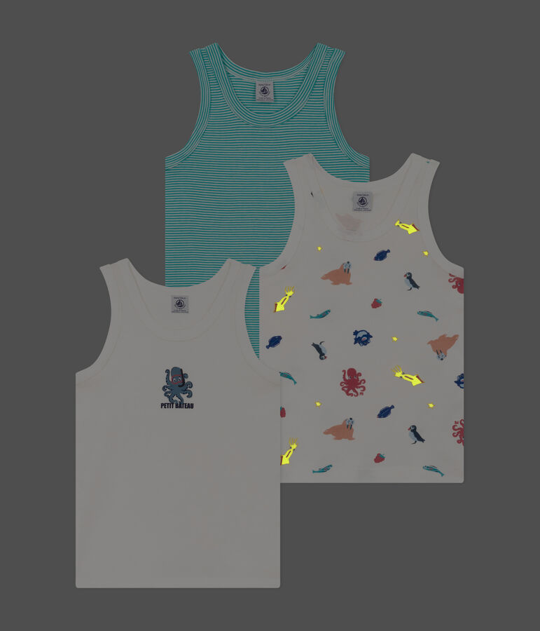 Boys' Cotton Vests - 3-Pack multicolor
