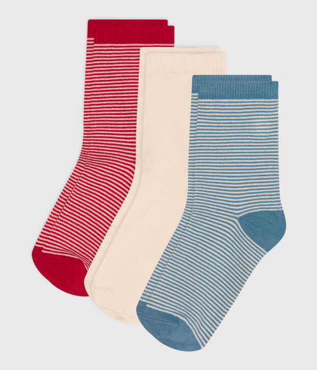 Children's Stripy Cotton Socks - 3-Pack multicolor