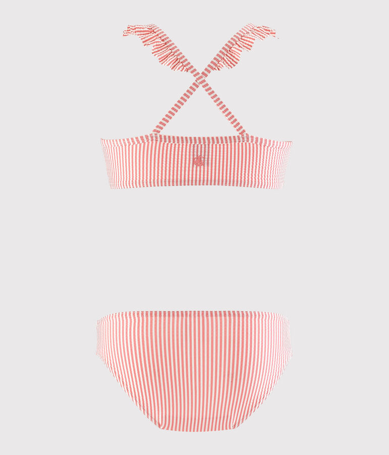 Girls' Two-Piece Recycled Swimsuit pink/white