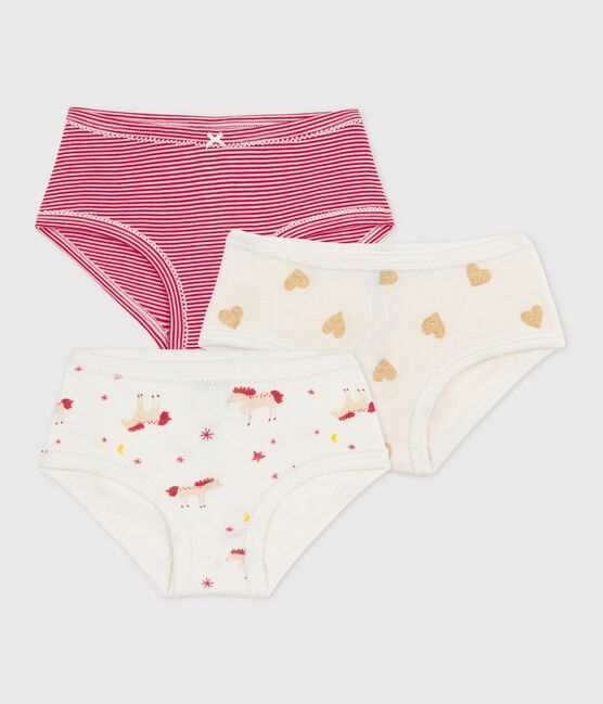 Pack of children's high-waisted printed cotton pants variante 1