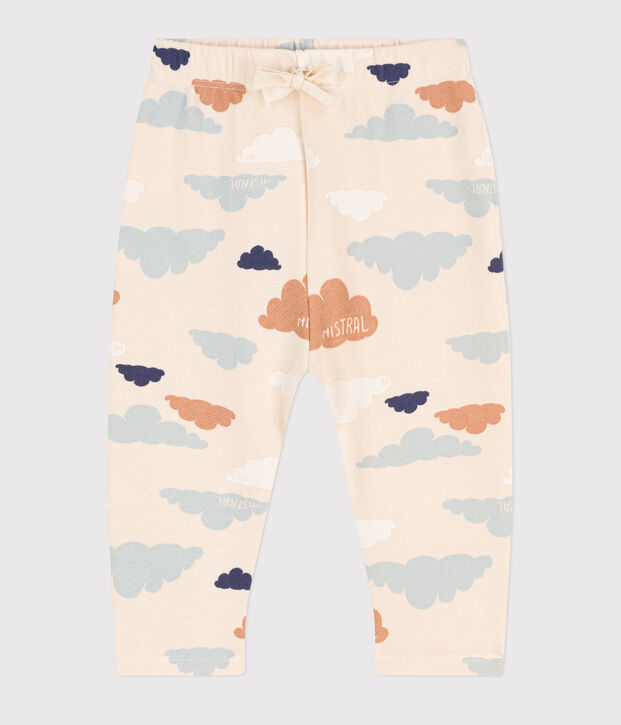 Babies' Printed Fleece Trousers Ecru/multicolor
