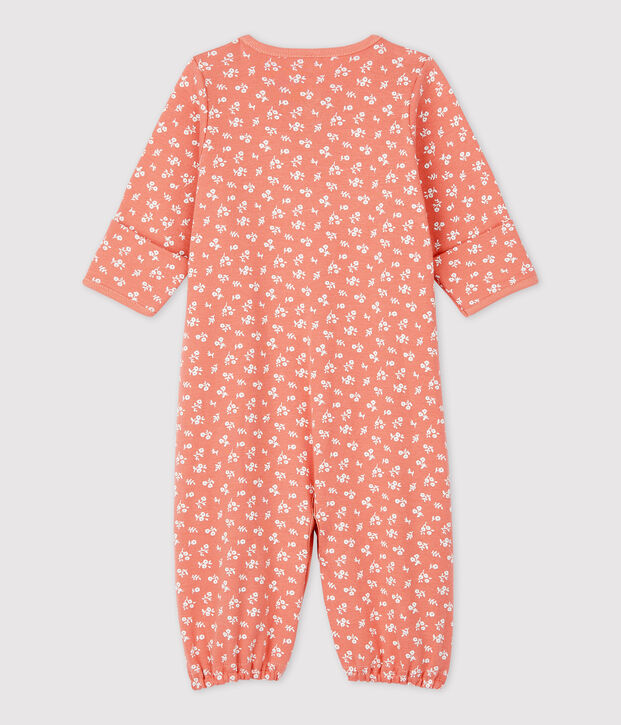 Babies' Organic Cotton Jumpsuit pink/white