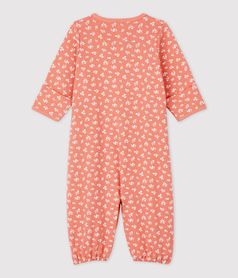 Babies' Organic Cotton Jumpsuit pink/white