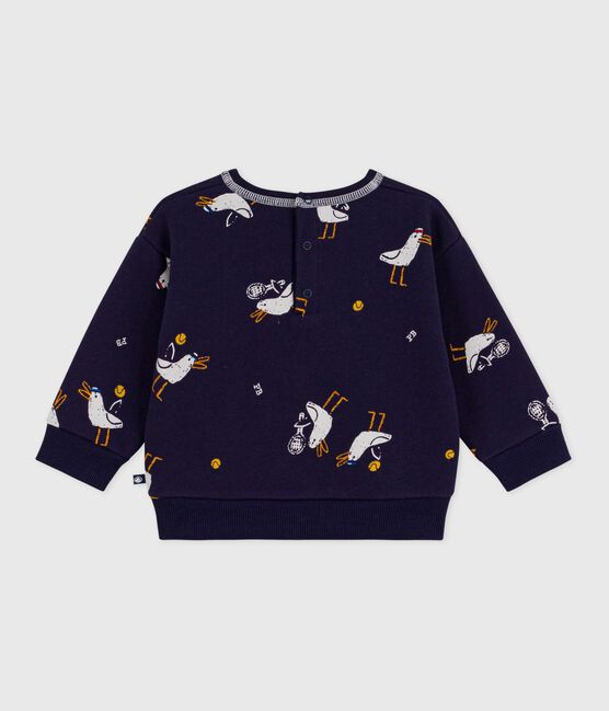 Babies' seagull print cotton hoodie SOIR blue/MULTICO