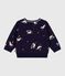 Babies' seagull print cotton hoodie SOIR blue/MULTICO