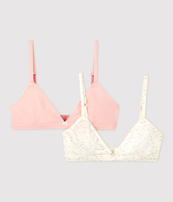 Girls' Sparkly Print Organic Cotton and Elastane Bras - 2-Pack variante 1